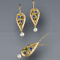 Sapphire Drop Earrings and Pendant